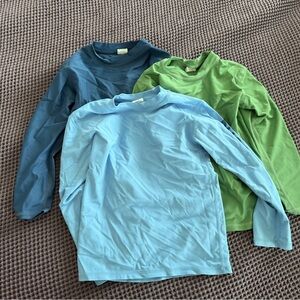Vibrant Kids Long Sleeve Tee Trio - Blue, Light Blue, and Green